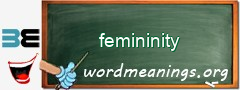 WordMeaning blackboard for femininity